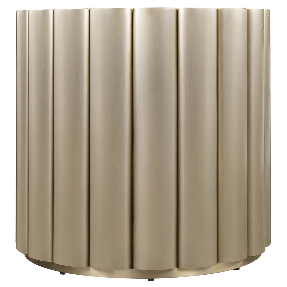 Time Flies End Table, Champagne Silver-Furniture - Accent Tables-High Fashion Home