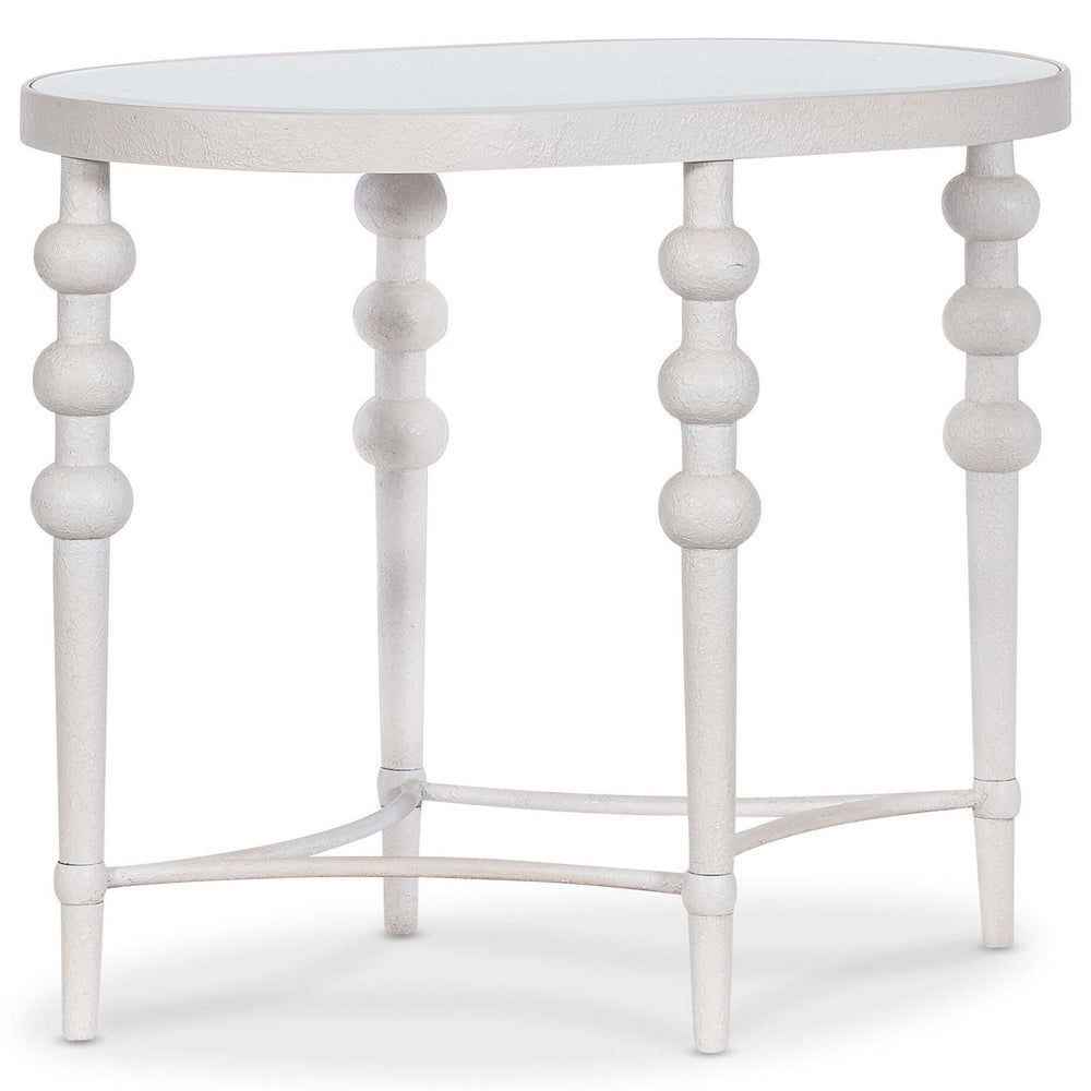 On the Bright Side Oval End Table, White-Furniture - Accent Tables-High Fashion Home