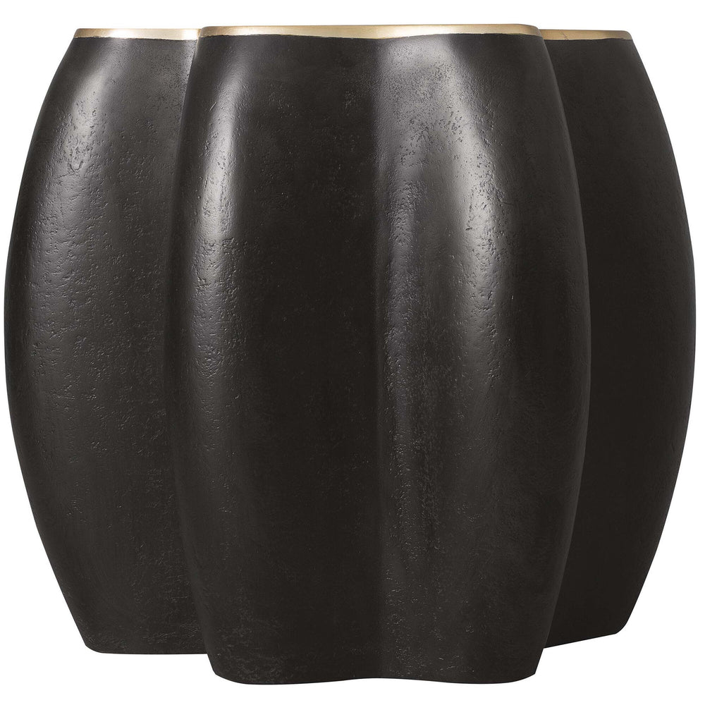 Even and Flow Round End Table, Black-Furniture - Accent Tables-High Fashion Home