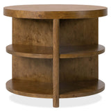 Mulholland Round End Table, Golden Brown-Furniture - Accent Tables-High Fashion Home