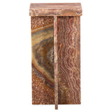 Denys Spot Table, Red Travertine-Furniture - Accent Tables-High Fashion Home