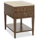 Penelope Chairside Table, Cream Marble