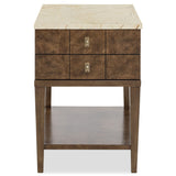 Penelope Chairside Table, Cream Marble