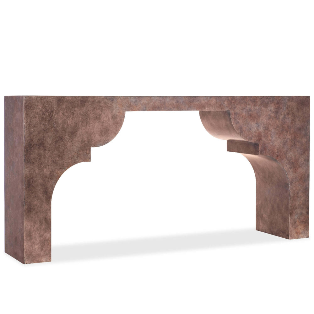 Taj Console Table, Mottled Silver Leaf