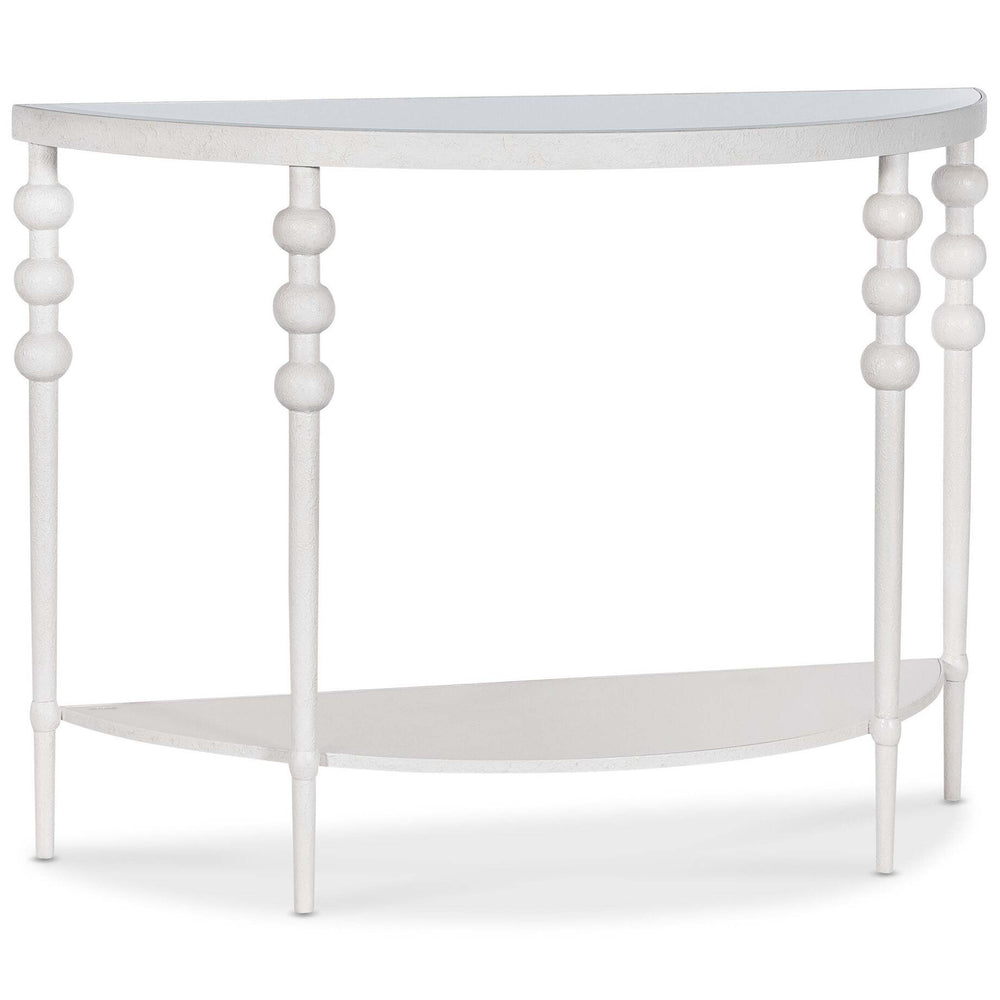On the Bright Side Demilune Console, White-Furniture - Accent Tables-High Fashion Home
