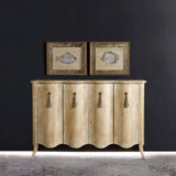 Draped Credenza, Light Wood-Furniture - Storage-High Fashion Home