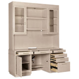 Marlowe Credenza Desk, Limestone-Furniture - Office-High Fashion Home