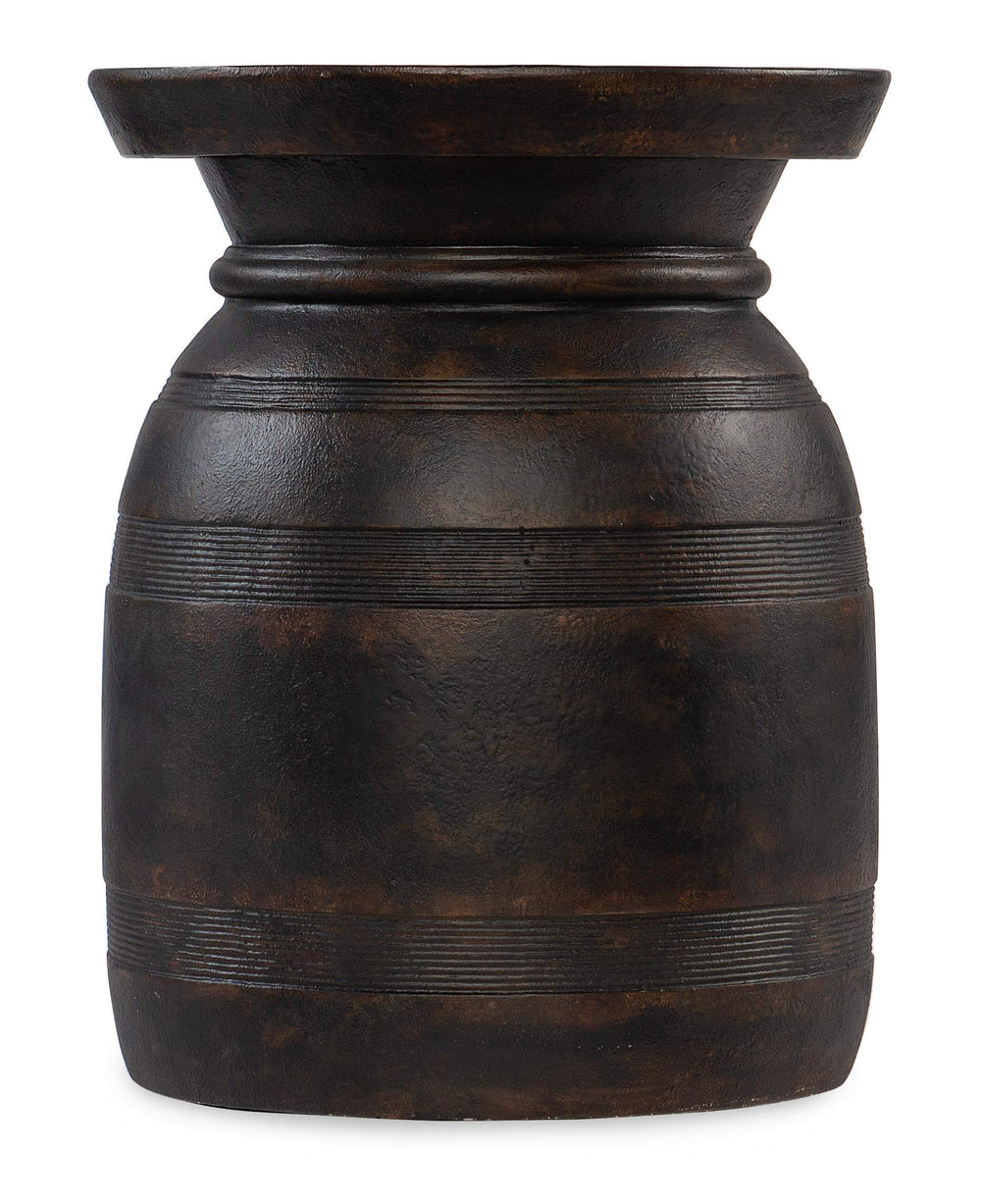 Tahoe Urn Spot Table, Distressed Black-Furniture - Accent Tables-High Fashion Home