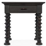 Big Sky Turned Leg End Table, Charred Timber-Furniture - Accent Tables-High Fashion Home