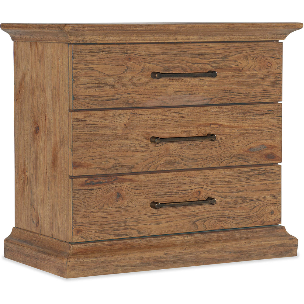 Big Sky 3 Drawer Nightstand, Vintage Natural-Furniture - Bedroom-High Fashion Home