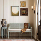 Charleston Bench, Haint Blue-Furniture - Benches-High Fashion Home