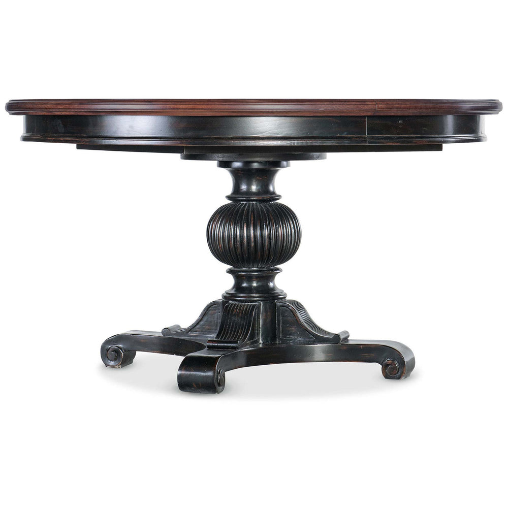 Charleston Round Pedestal Dining Table, Black Cherry-Furniture - Dining-High Fashion Home