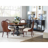Charleston Round Pedestal Dining Table, Black Cherry-Furniture - Dining-High Fashion Home