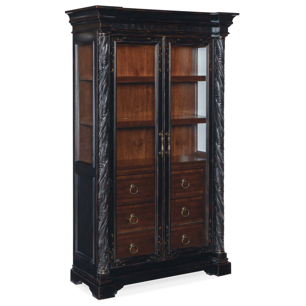 Charleston Display Cabinet, Black Cherry-Furniture - Storage-High Fashion Home