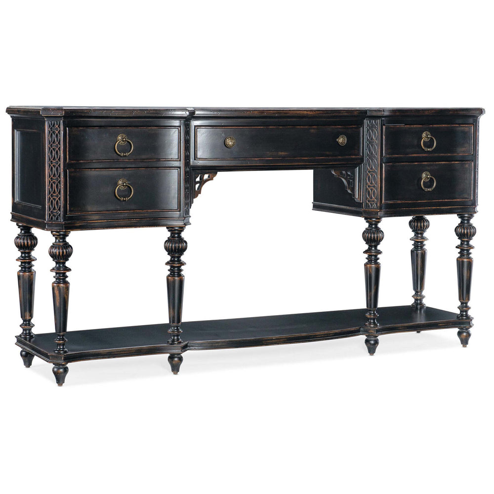 Charleston Five-Drawer Server, Black Cherry-Furniture - Dining-High Fashion Home