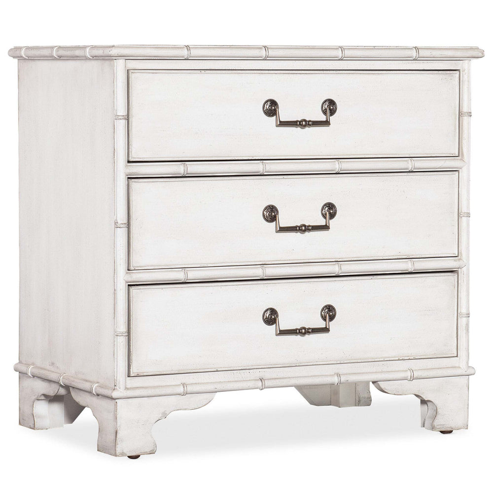 Charleston Three-Drawer Nightstand, White Heron-Furniture - Bedroom-High Fashion Home