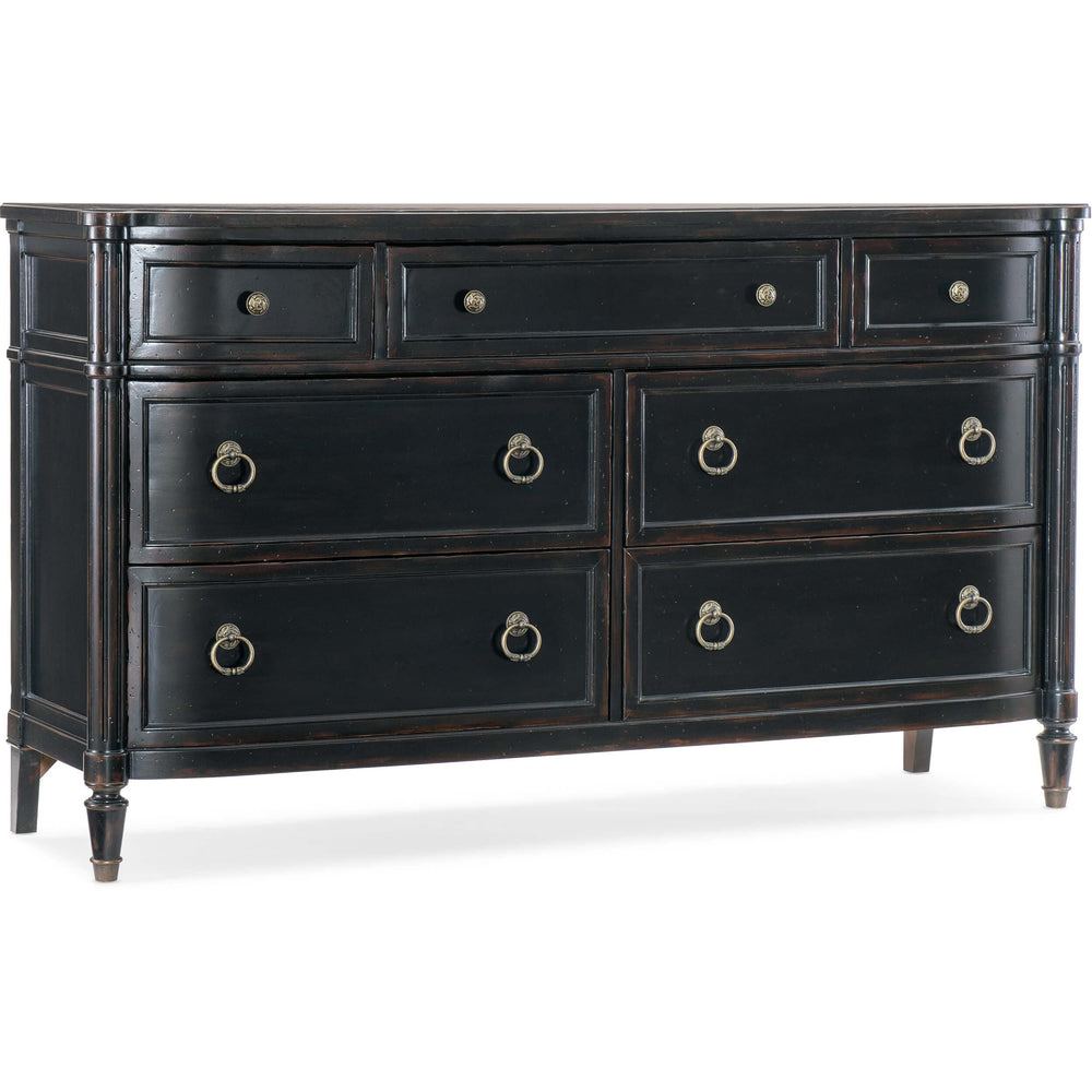 Charleston 7 Drawer Dresser, Black Cherry-Furniture - Bedroom-High Fashion Home