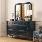 Charleston 7 Drawer Dresser, Black Cherry-Furniture - Bedroom-High Fashion Home