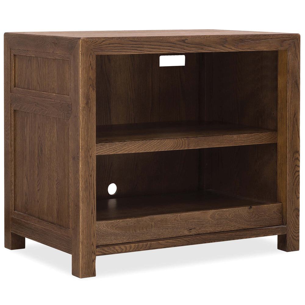 Driftwood Open Shelf Cabinet, Worn Saddle