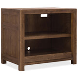 Driftwood Open Shelf Cabinet, Worn Saddle