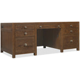 Driftwood Executive Desk, Worn Saddle-Furniture - Office-High Fashion Home