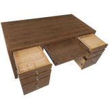 Driftwood Executive Desk, Worn Saddle-Furniture - Office-High Fashion Home