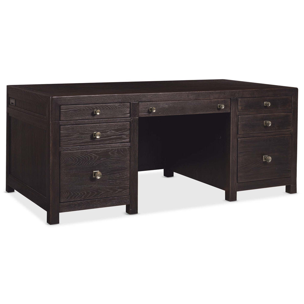 Driftwood Executive Desk, Burnt Timber-Furniture - Office-High Fashion Home