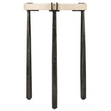 Driftwood Metal Spot Table, Cream-Furniture - Accent Tables-High Fashion Home