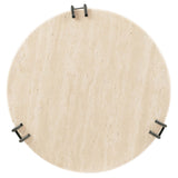 Driftwood Metal Spot Table, Cream-Furniture - Accent Tables-High Fashion Home