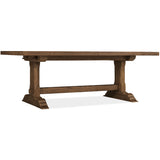 Driftwood Rectangle Extendable Dining Table, Worn Saddle