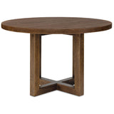 Driftwood Round Dining Table, Worn Saddle-Furniture - Dining-High Fashion Home