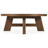 Driftwood Round Cocktail Table, Worn Saddle-Furniture - Accent Tables-High Fashion Home