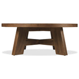 Driftwood Round Cocktail Table, Worn Saddle-Furniture - Accent Tables-High Fashion Home