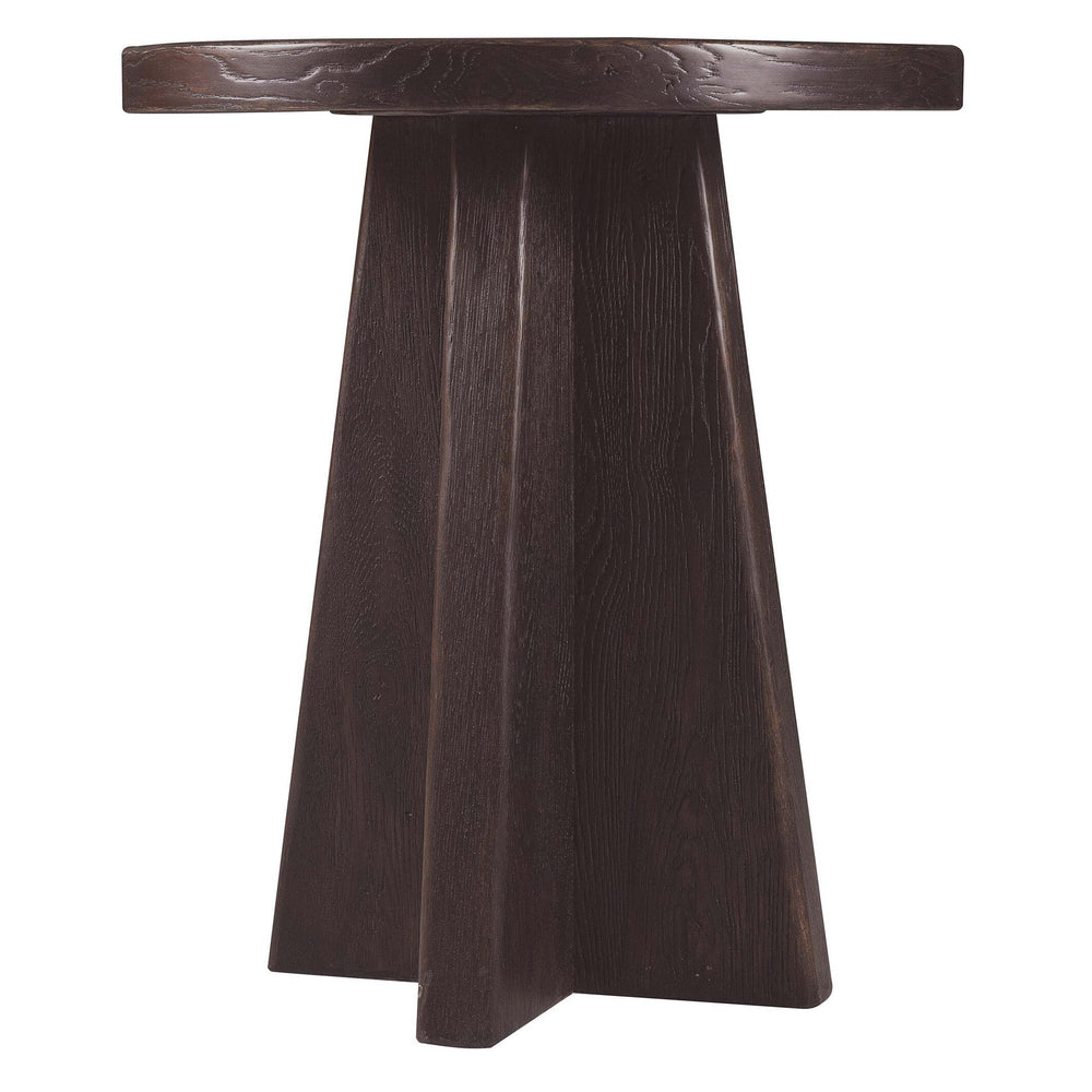 Driftwood Round End Table, Burnt Timber-Furniture - Accent Tables-High Fashion Home