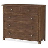 Driftwood Five-Drawer Chest, Worn Saddle-Furniture - Bedroom-High Fashion Home