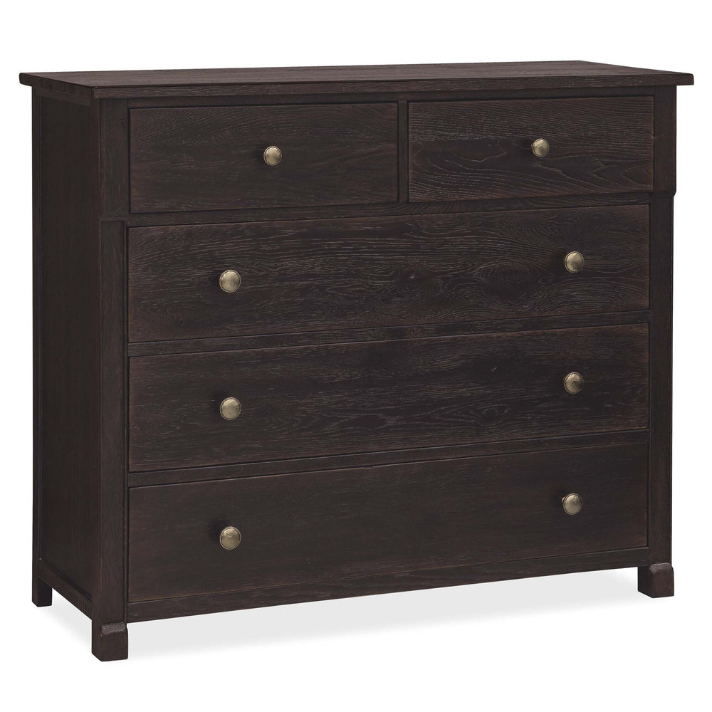 Driftwood Five-Drawer Chest, Burnt Timber-Furniture - Bedroom-High Fashion Home
