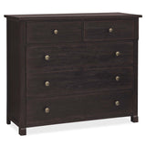 Driftwood Five-Drawer Chest, Burnt Timber-Furniture - Bedroom-High Fashion Home