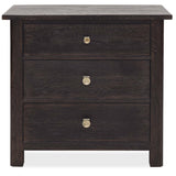 Driftwood Three-Drawer Nightstand, Burnt Timber-Furniture - Bedroom-High Fashion Home
