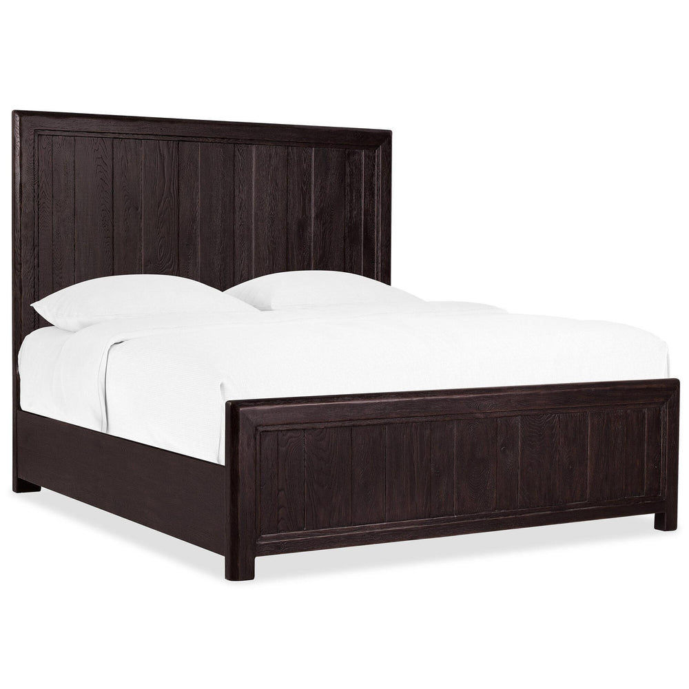 Driftwood Panel Bed, Burnt Timber-Furniture - Bedroom-High Fashion Home