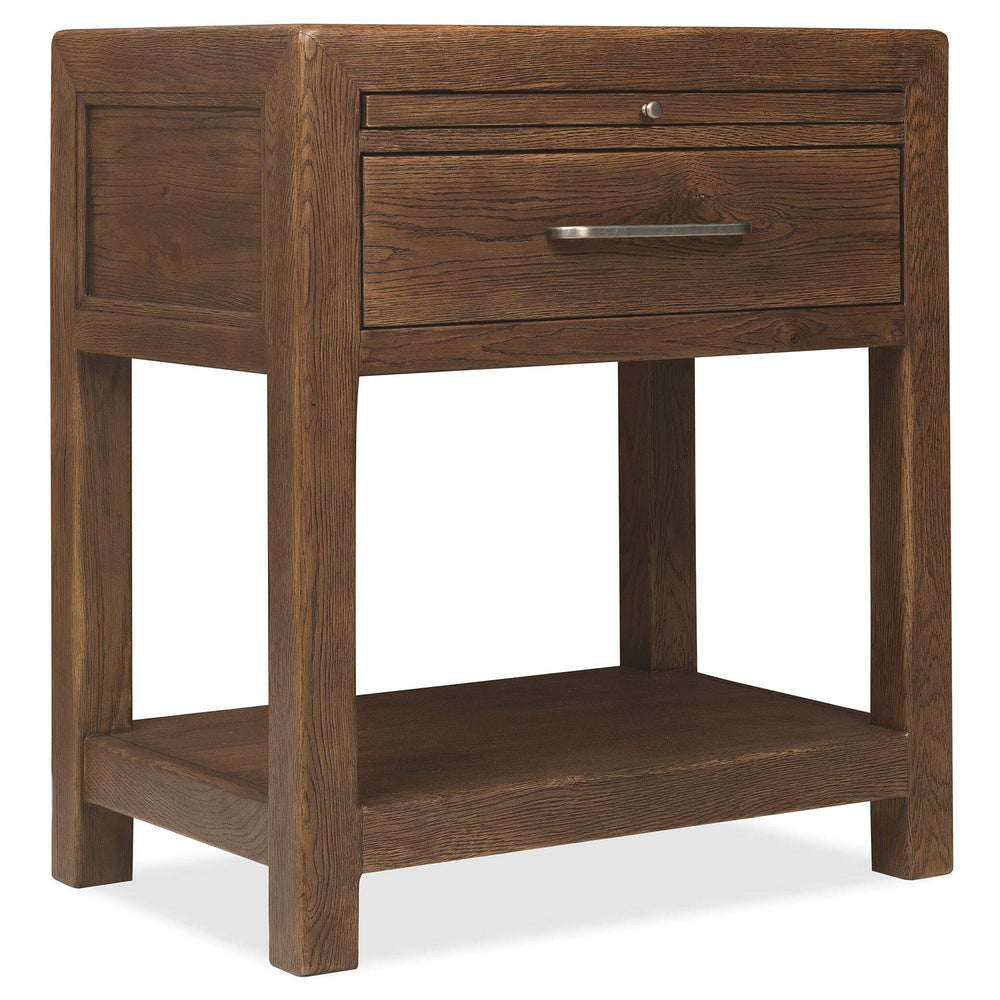 Driftwood One-Drawer Nightstand, Worn Saddle-Furniture - Bedroom-High Fashion Home
