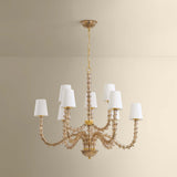 Calumet 9 Light Chandelier, Aged Brass