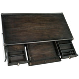 Retreat Pole Rattan Desk, Black Sand-Furniture - Office-High Fashion Home
