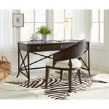 Retreat Pole Rattan Desk, Black Sand-Furniture - Office-High Fashion Home