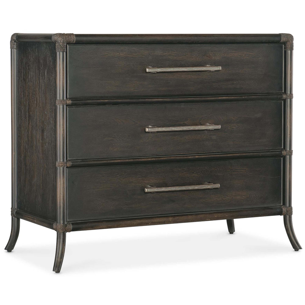 Retreat Pole Rattan Chest, Black Sand-Furniture - Storage-High Fashion Home
