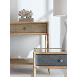 Retreat Pole Rattan Bedside Table, Lagoon-Furniture - Bedroom-High Fashion Home