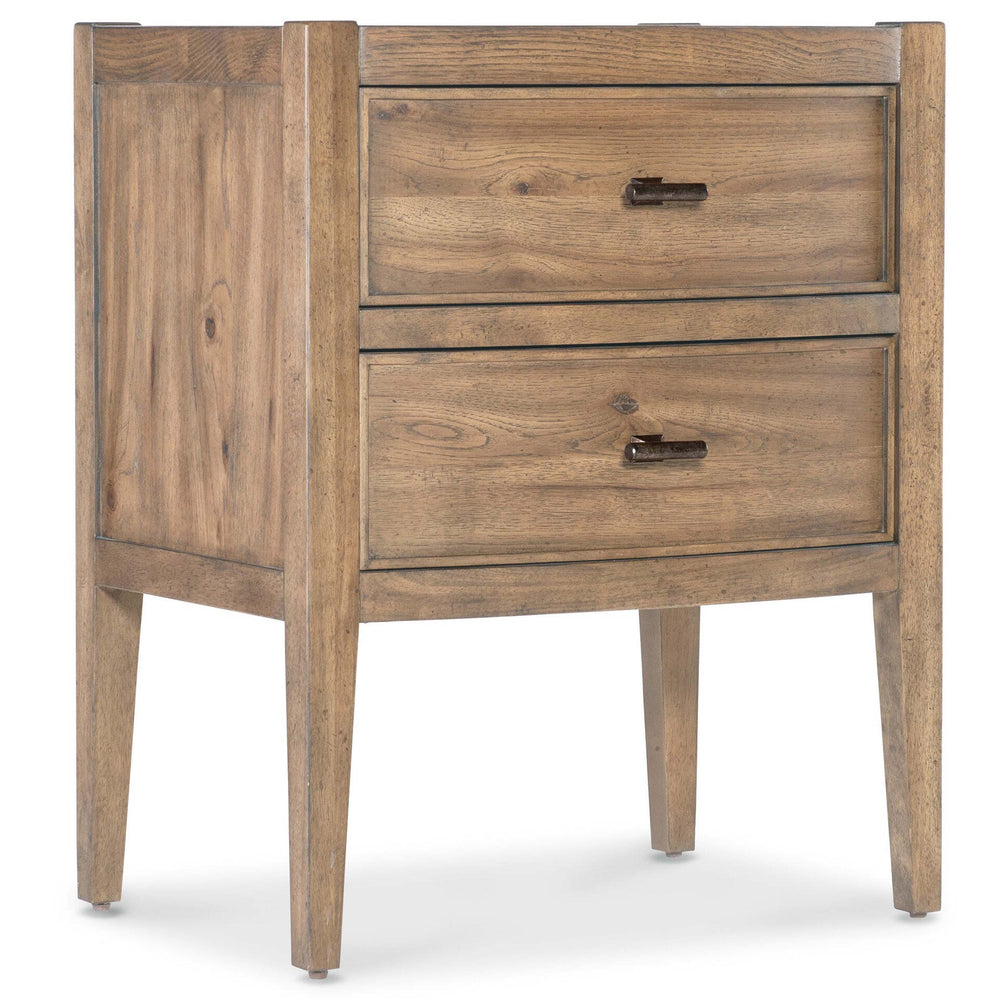 Vineyard Row Two Drawer Nightstand, Sonoma-Furniture - Bedroom-High Fashion Home