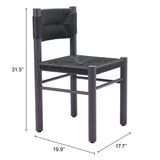 Iska Dining Chair, Black, Set of 2