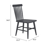 Zeilen Dining Chair, Black, Set of 2
