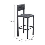 Iska Barstool, Black, Set of 2