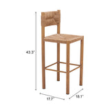 Iska Barstool, Natural, Set of 2